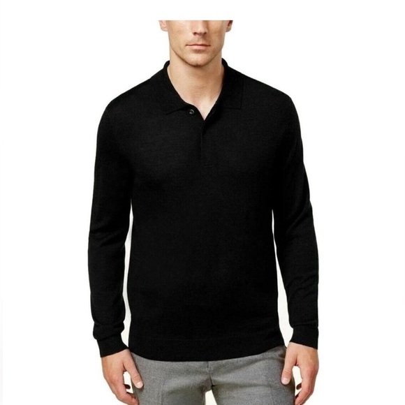 Club Room Mens Merino Wool Blend Polo Pullover Sweater Black SizeXXL - Picture 1 of 9